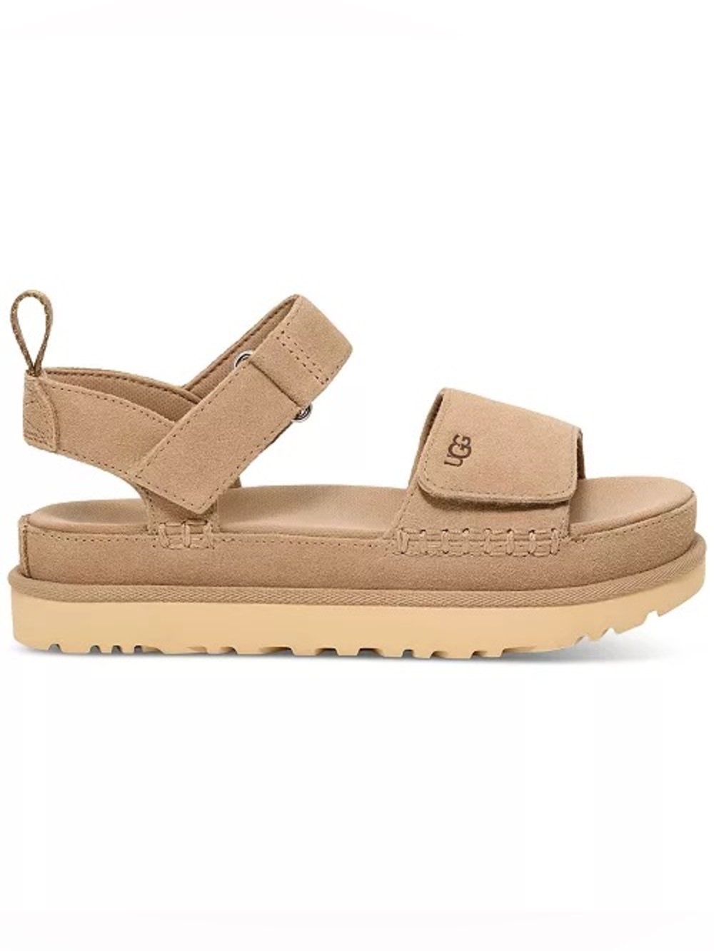 UGG Women's Goldenstar Flat Platform Lug-Sole Sandal in Sand - Picture 5 of 15